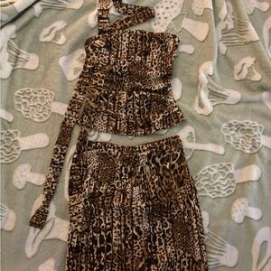 Leopard Print Two-Piece Set